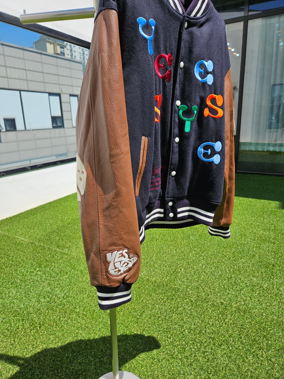 예스아이씨 레더 울 바시티 자켓 상품이미지5