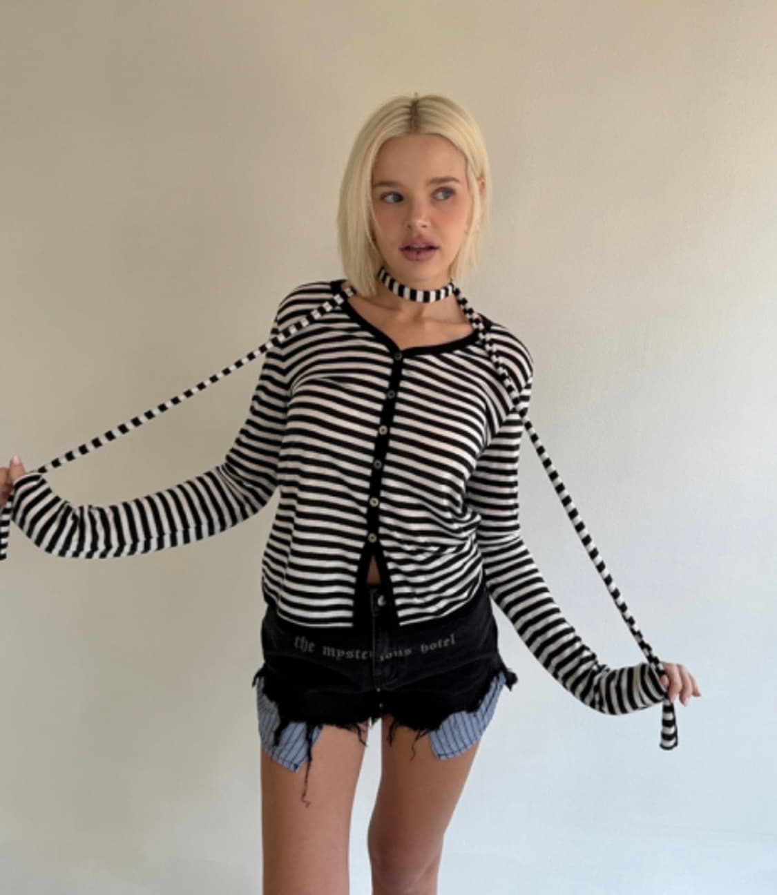 더미스테어스호텔 스트라이프 가디건 세트 상품이미지3