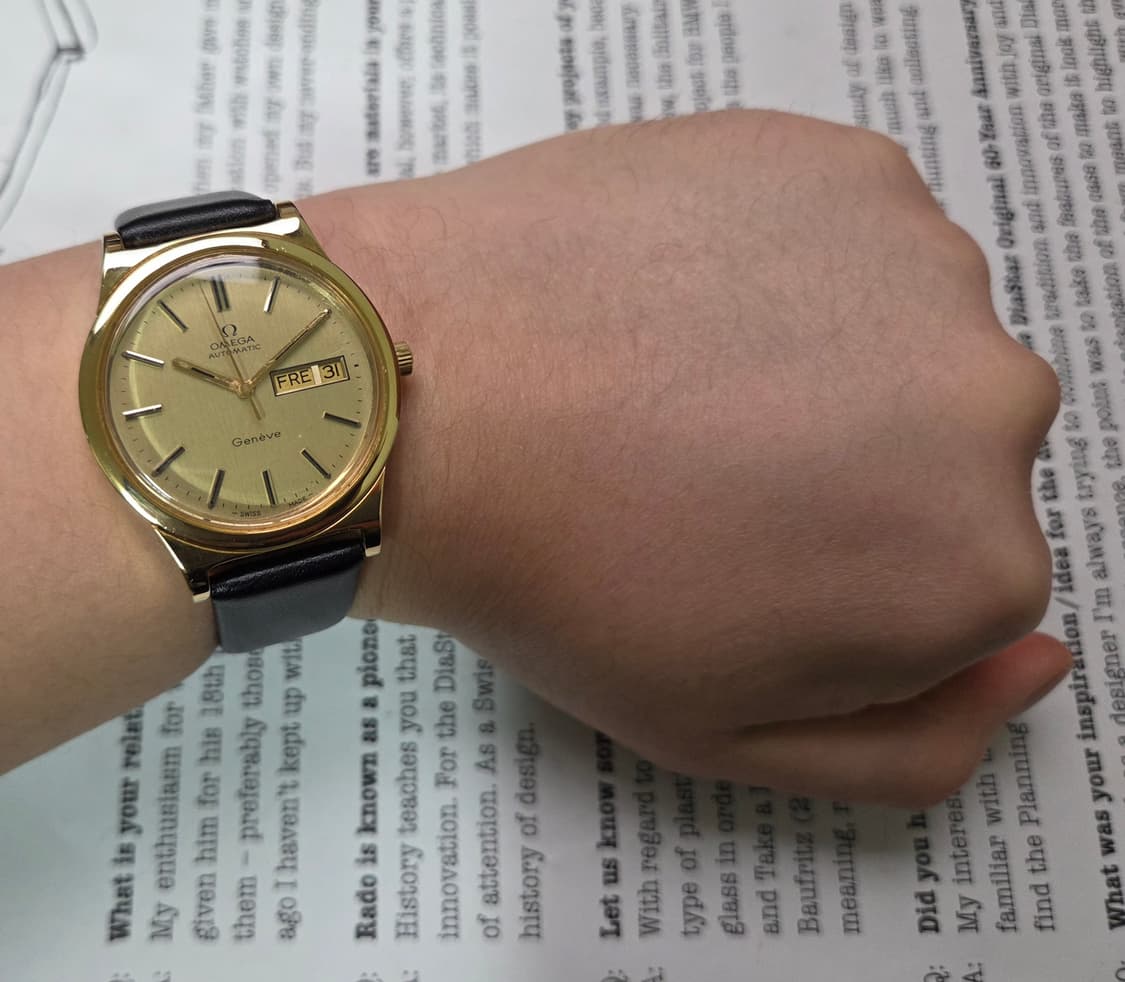 빈티지 오메가 제네브 올금장 오리지널 샴골판 데이데이트 오토매틱 상품이미지7