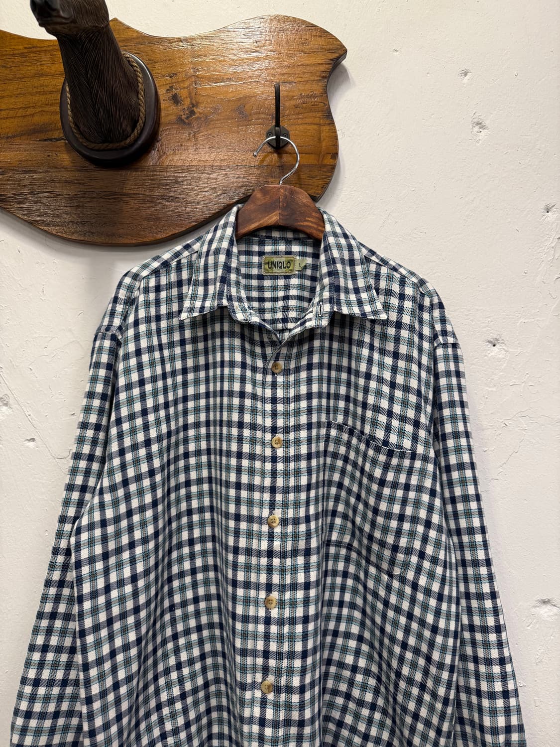 (L) OLD UNIQLO 유니클로 Vintage Check Shirt 상품이미지1