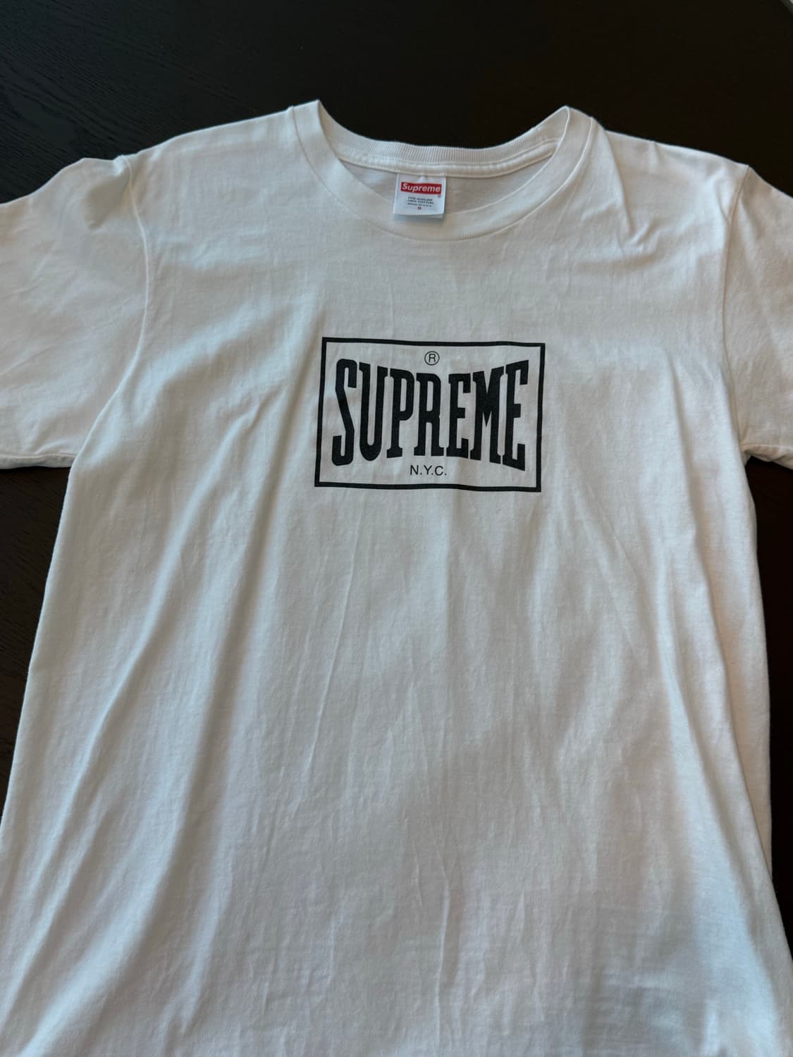 슈프림 로고 화이트 반팔 티셔츠 S 상품이미지2