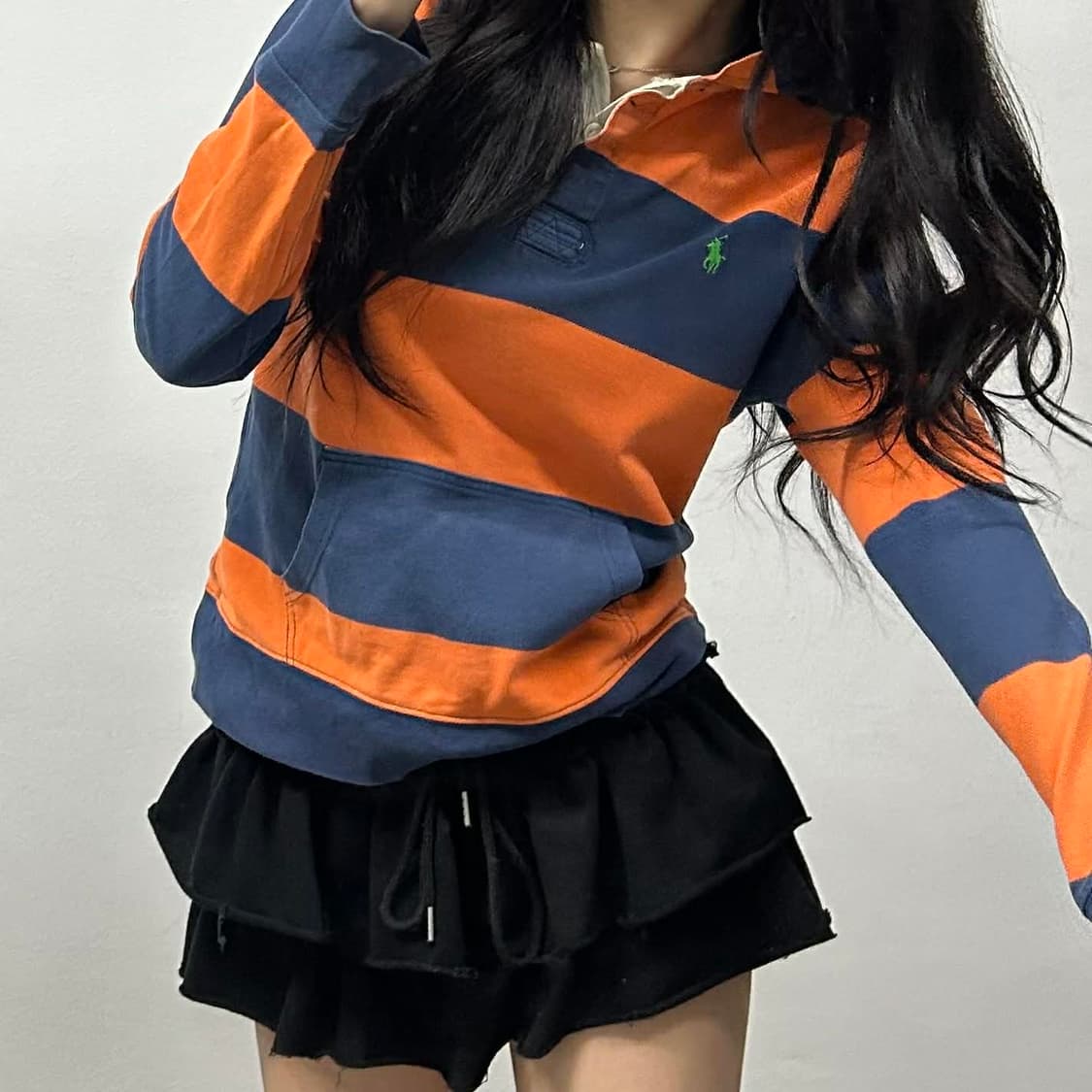 폴로 랄프로렌 스트라이프 후드 슬리브 셔츠(L) 상품이미지4