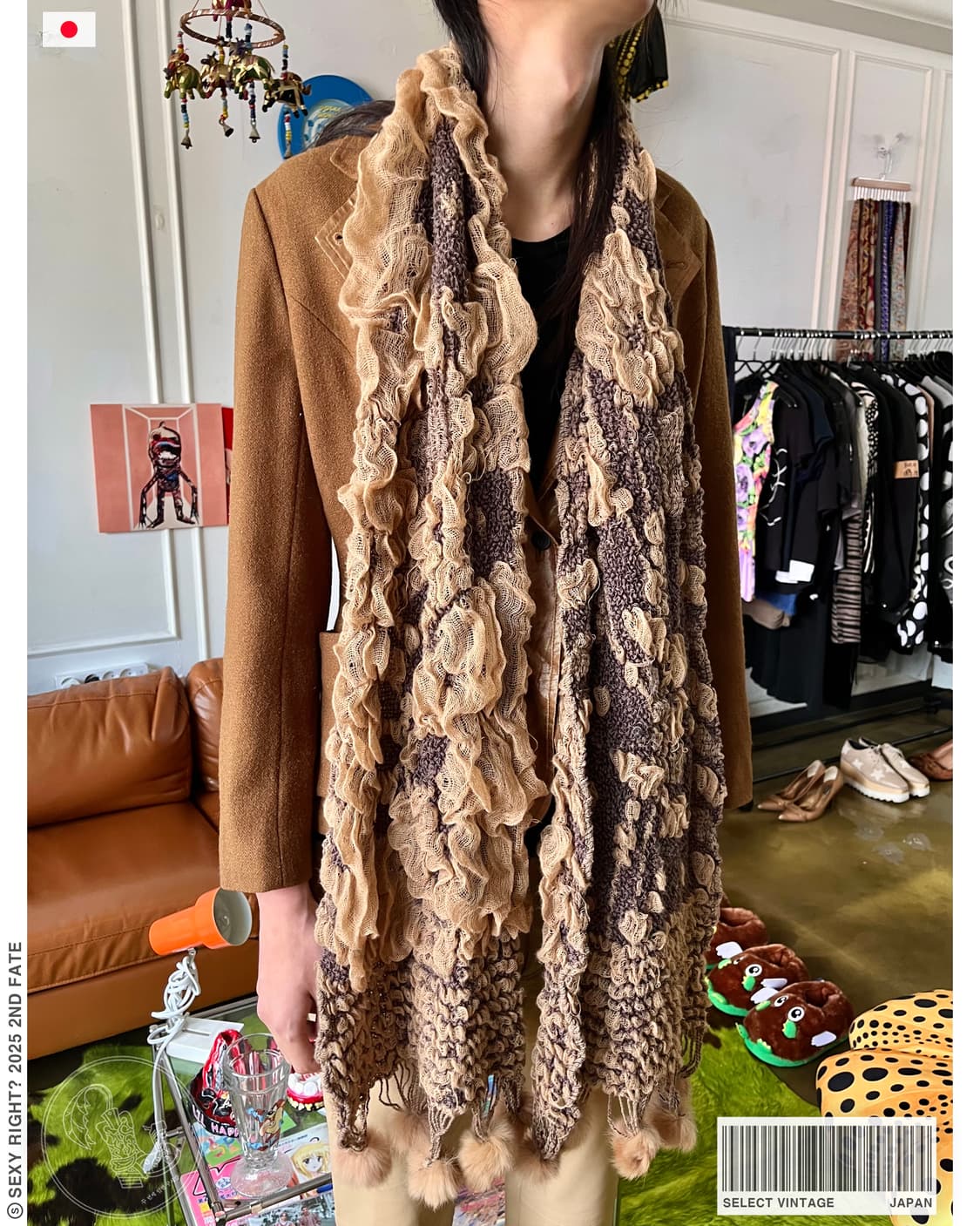 Jpn Vintage 3D Mixed Texture Muffler 상품이미지1