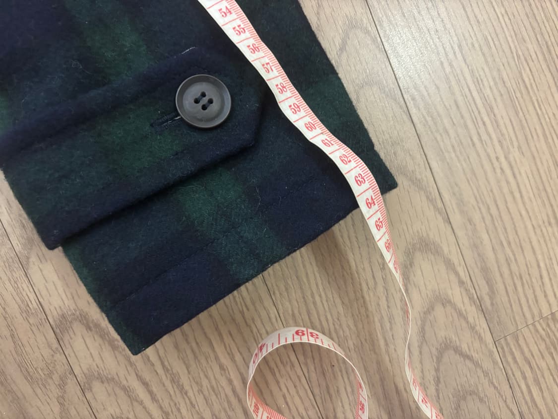 상태최상 모직 울 더블버튼 타탄체크 피코트 남여공용 남s 여L 갸루 상품이미지8