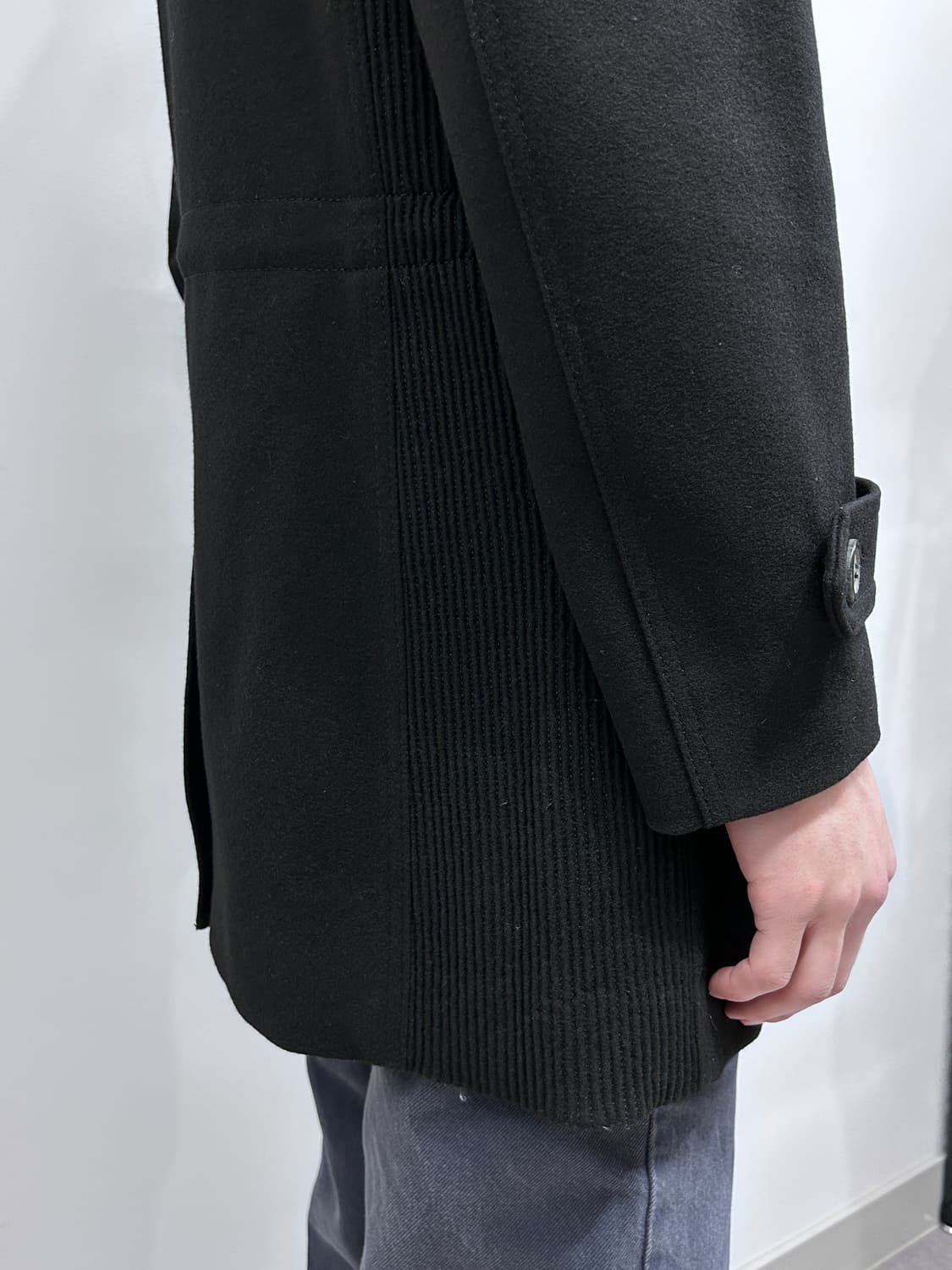 솔리드 옴므 히든 후디 하이넥 울 코트 상품이미지4