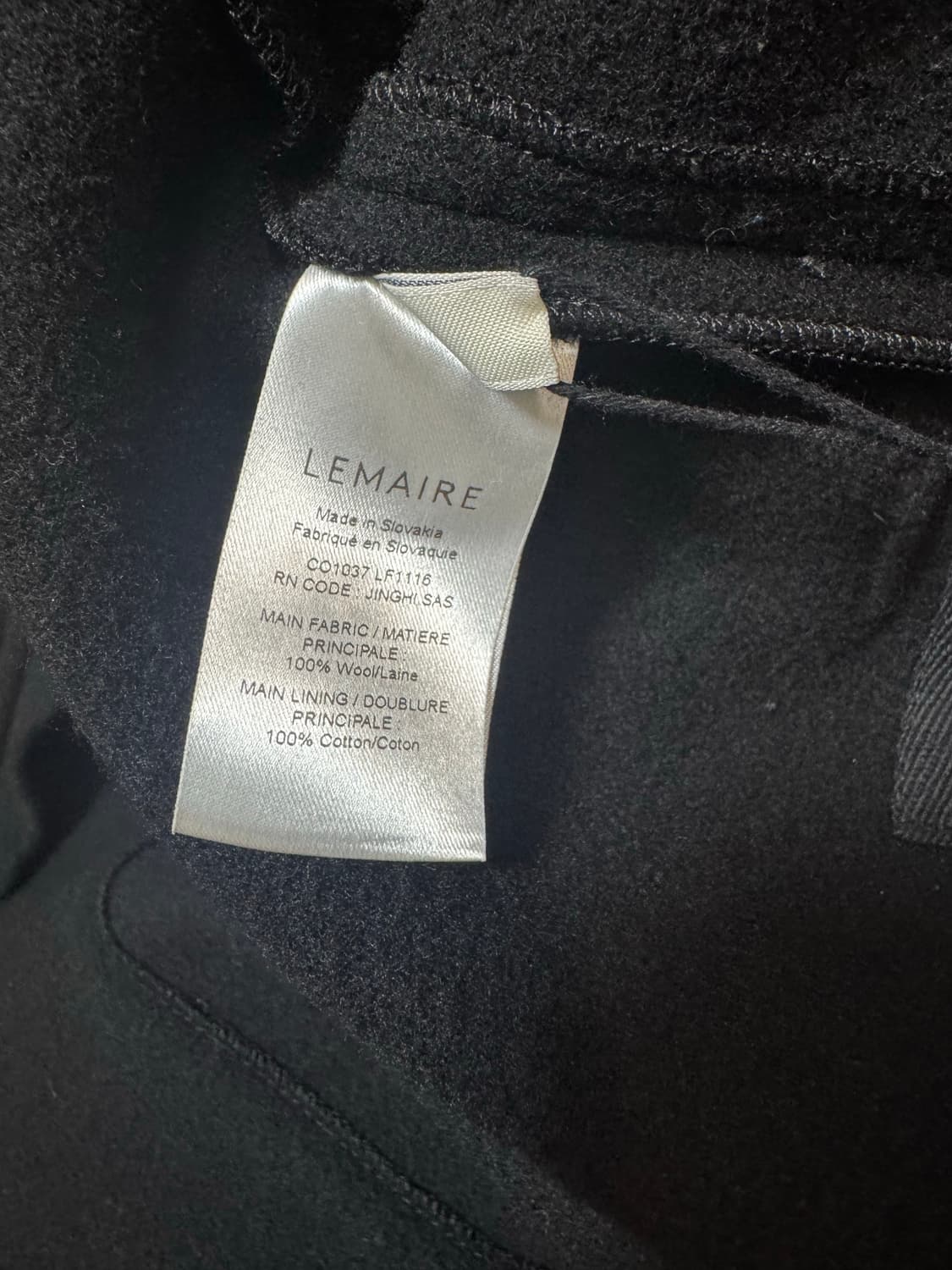 르메르 23fw 랩코트 블랙 S 상품이미지4