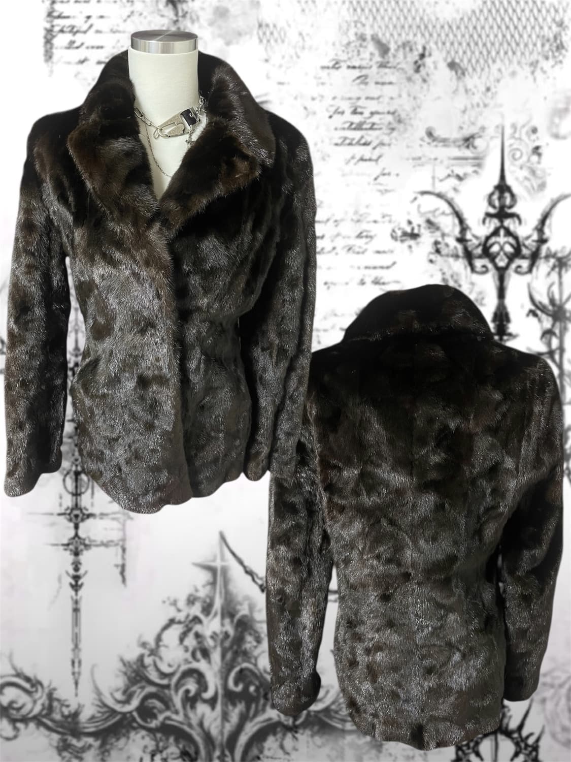 Mink fur jacket 밍크숏코트리얼퍼자켓오네갸루그런지히피핀터깔 상품이미지1