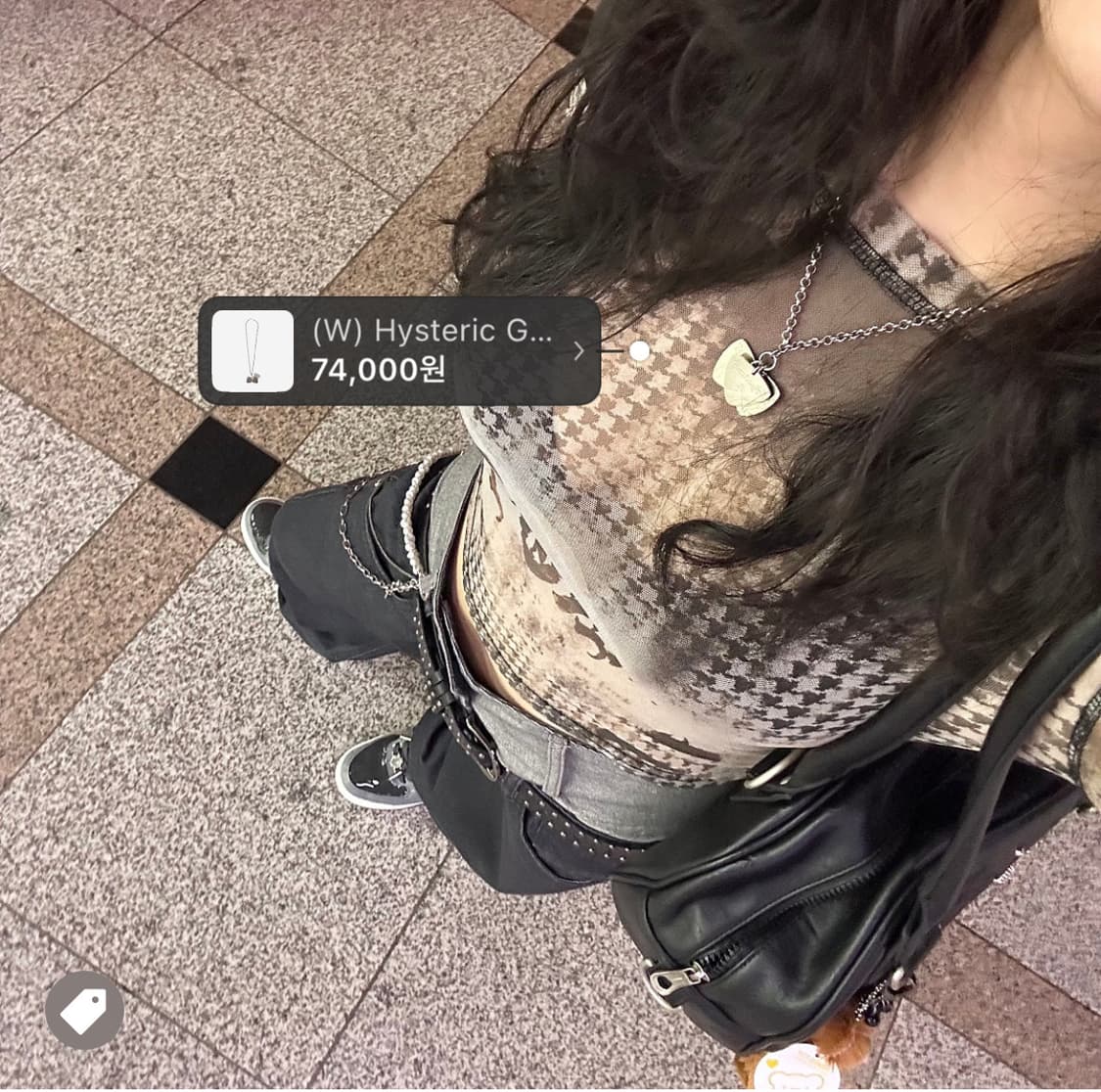 정품) 히스테릭 글래머 온 스컬 픽 네클리스 실버 목걸이 상품이미지2