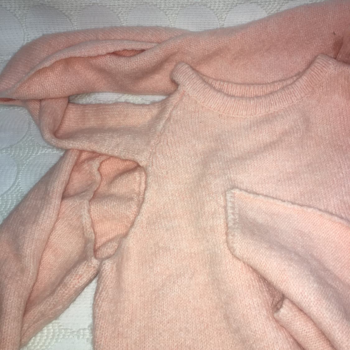 vintage 핑크 니트 머플러 원피스 상품이미지8