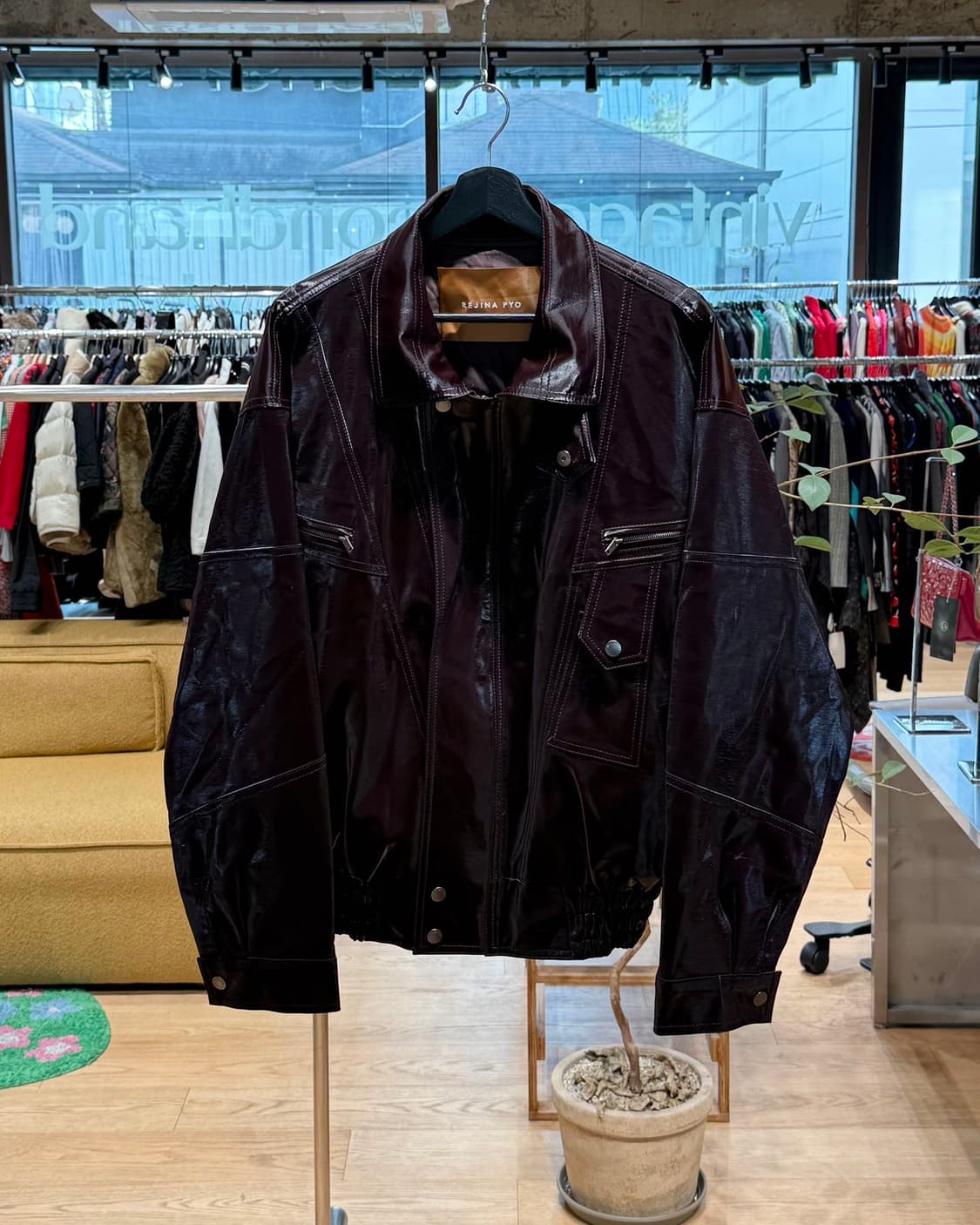 레지나 표 버건디 레이온 자켓  상품이미지1