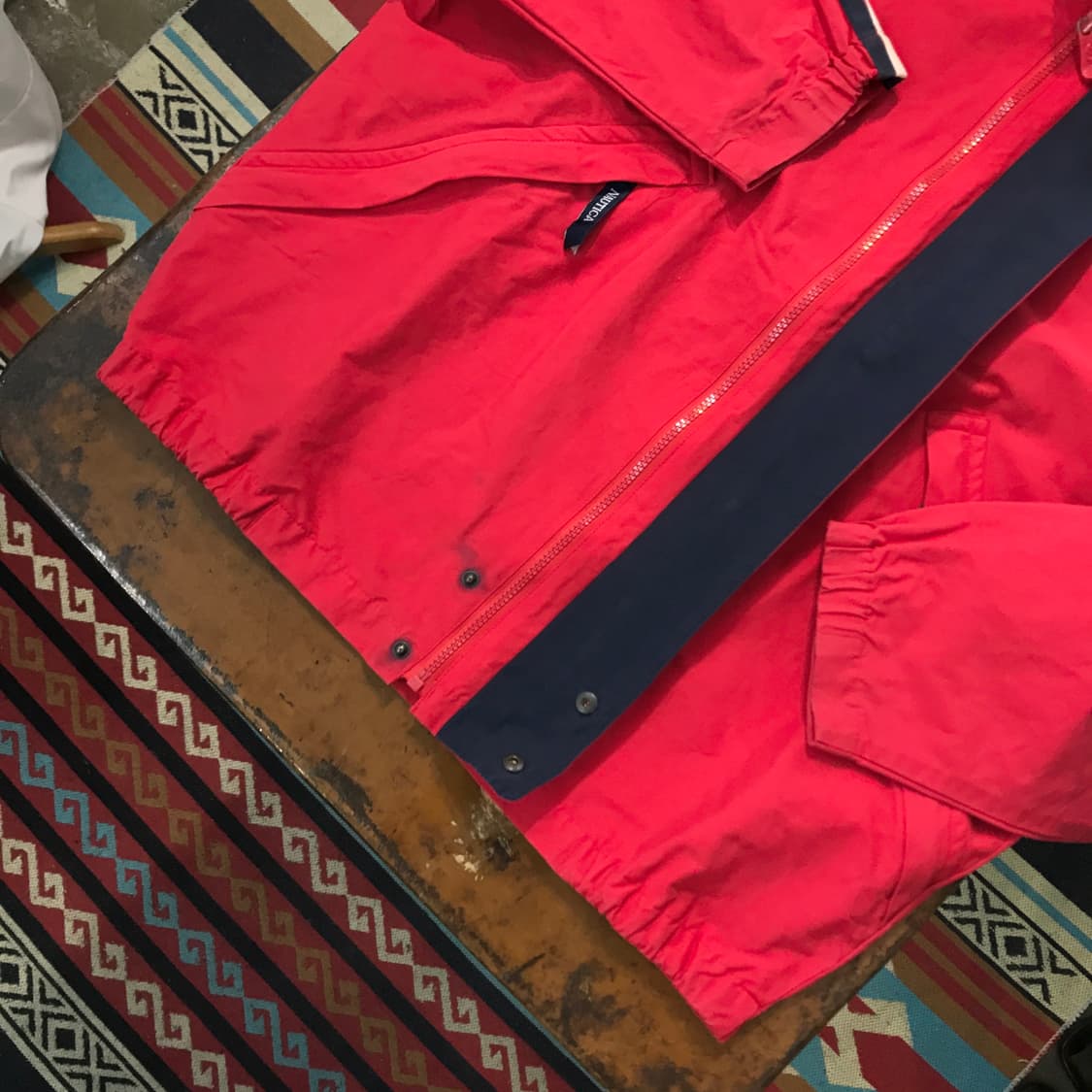 노티카 레드 집업 윈드브레이커 블루종 자켓 남성 102 여성 프리사이즈 상품이미지3