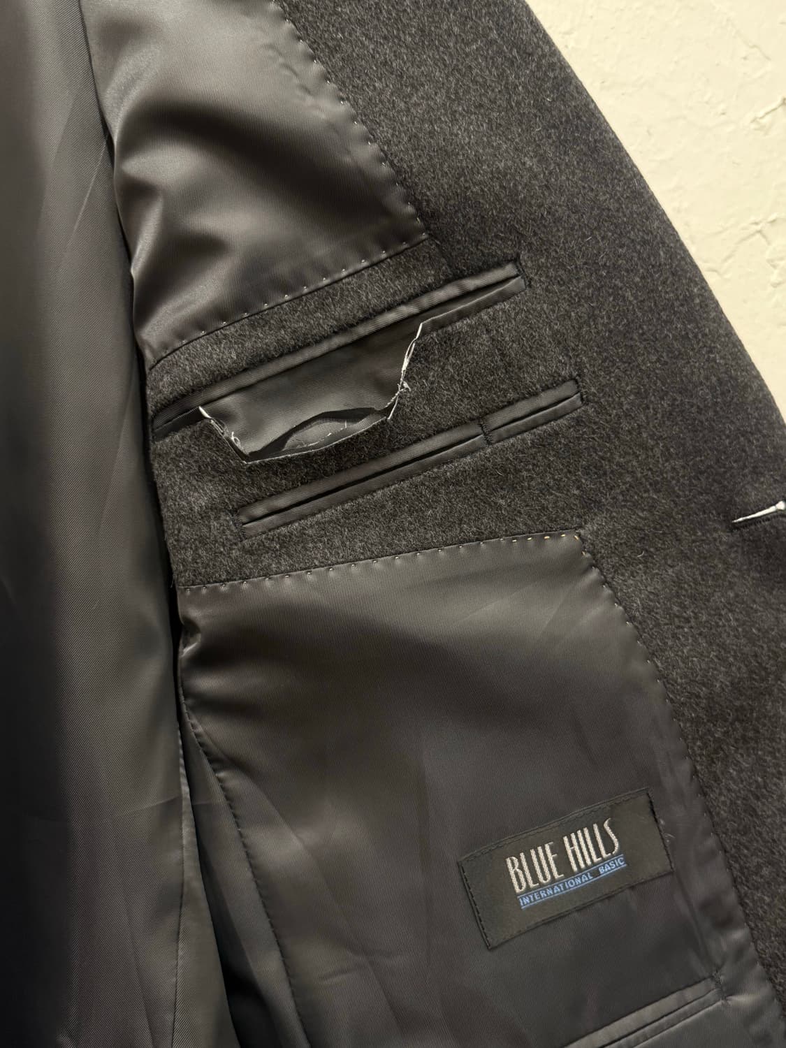 L) Cashmere 100% Charcoal Grey Tailored 상품이미지10