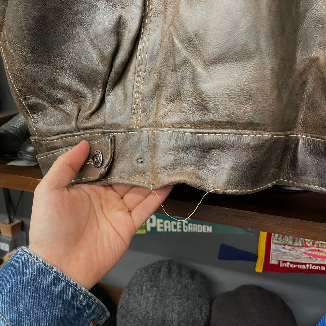 70s 카우하이드 리얼 레더 type 3 모델 트러커 소가죽 자켓 상품이미지9