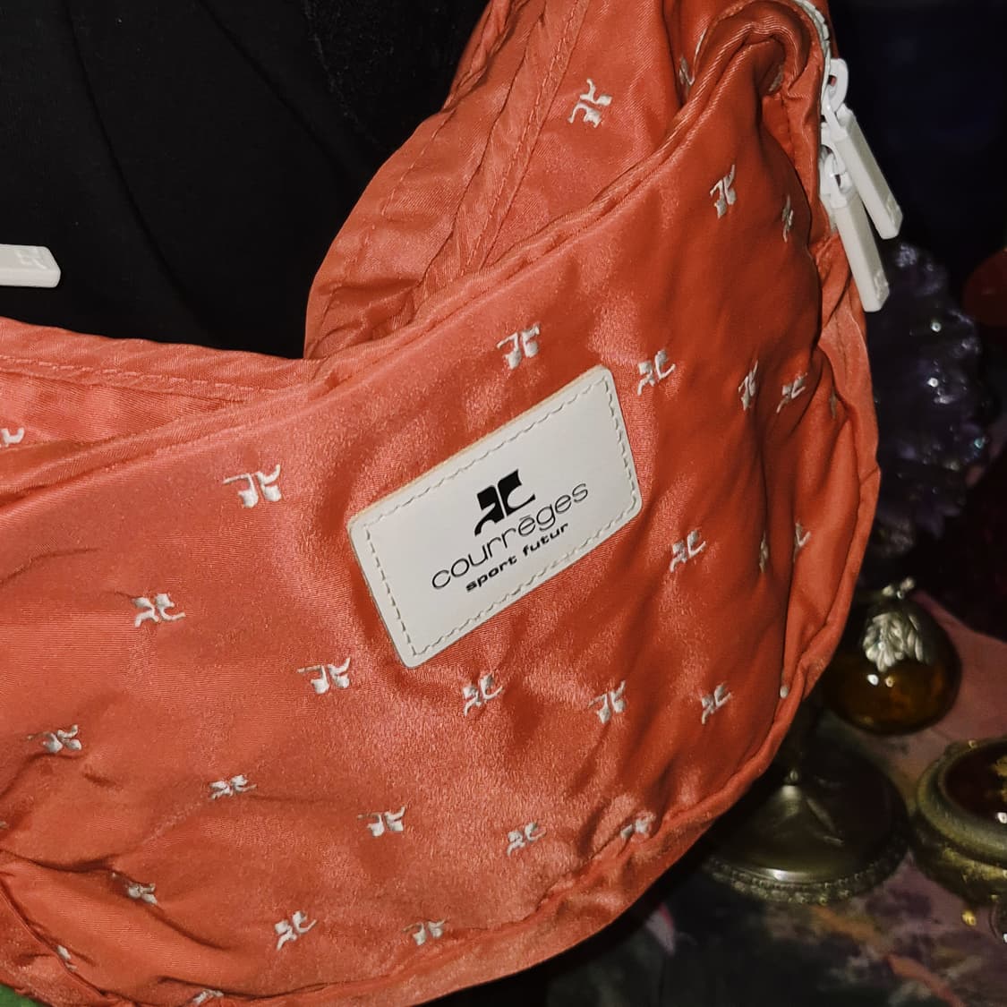 90s 프랑스 꾸레쥬 핑크 스포티 크로스&숄더백 상품이미지8