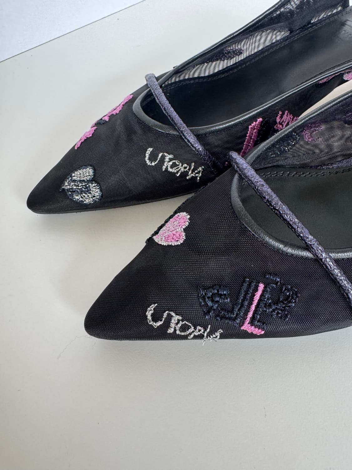 [Lanvin] 랑방 컬렉션 시스루 메쉬 자수 슬링백 상품이미지4