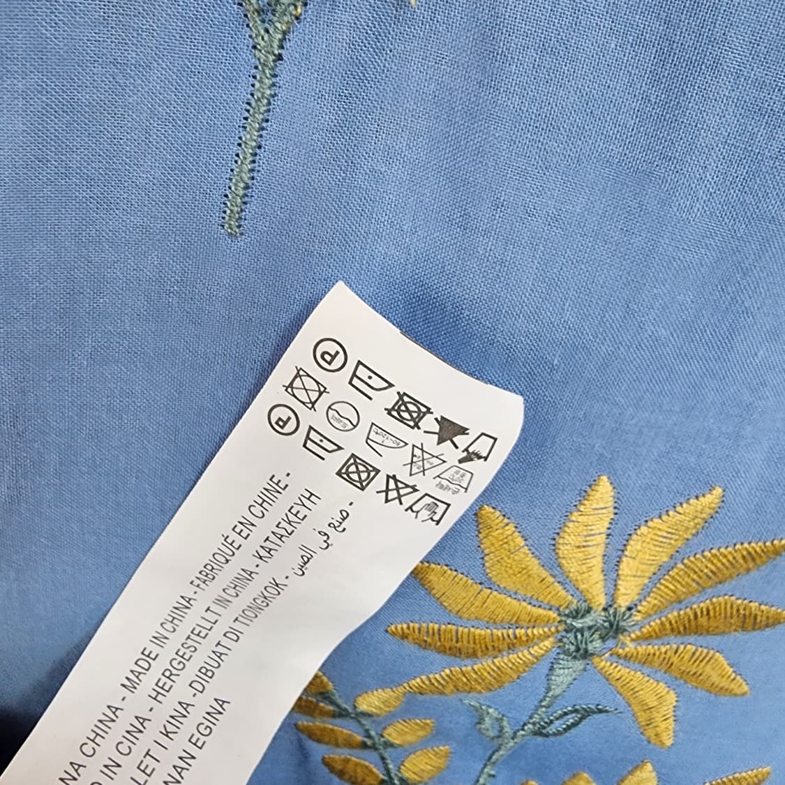  자라 플라워 자수 롱 원피스 블루 상품이미지6