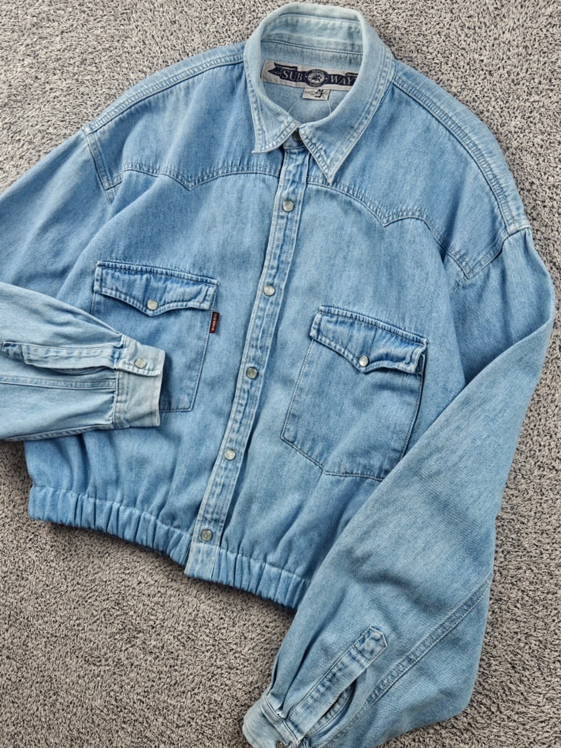 SUBWAY 크롭 밴딩 커스텀 웨스턴 데님 셔츠 ( XL )/ 11637 상품이미지6