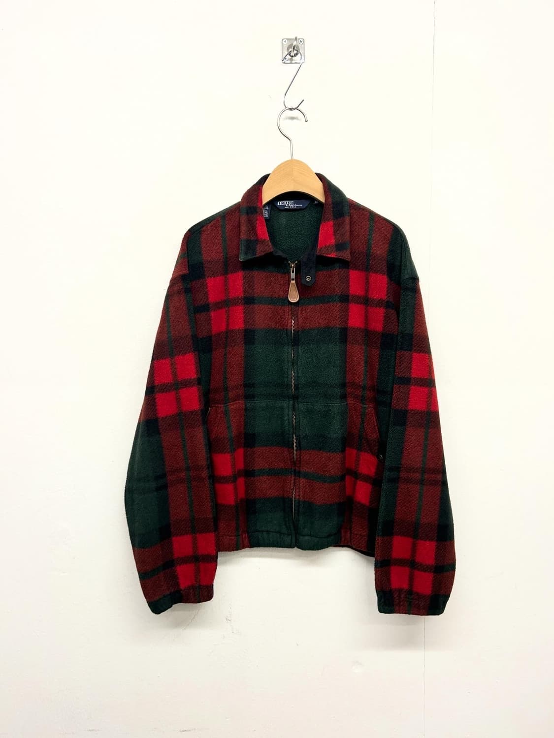 90s USA 빈티지 폴로 랄프로렌 체크 플리스 자켓 상품이미지1