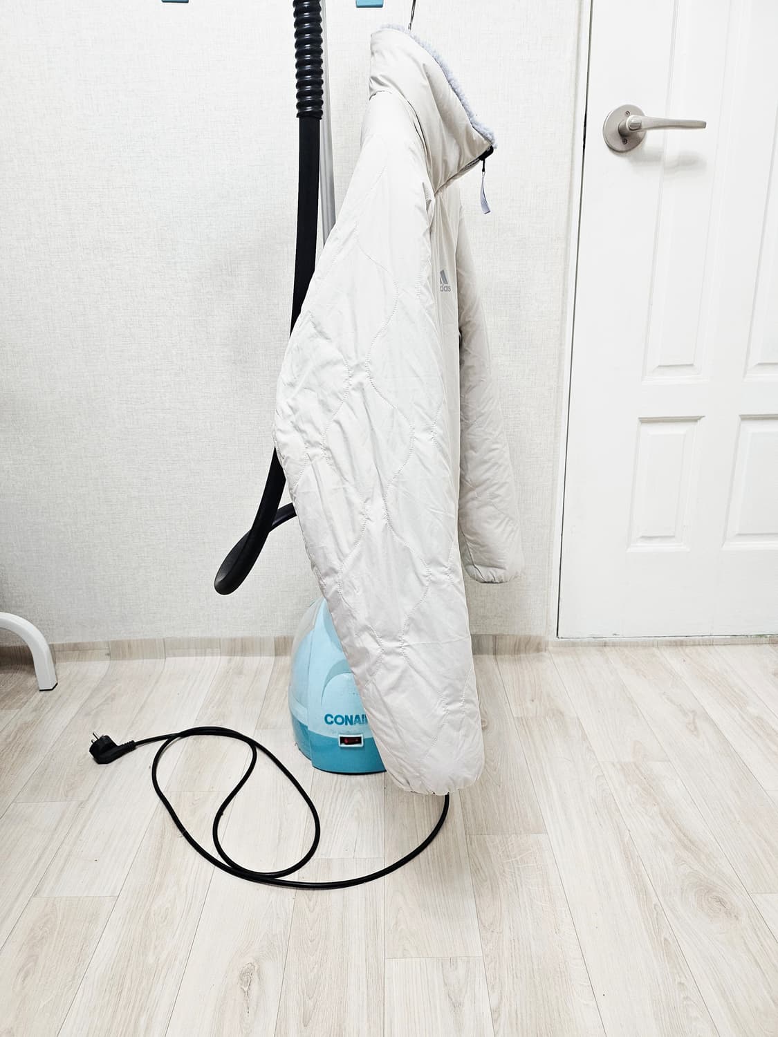 (90~95)S ☆초대장급☆아디다스 리버시블[스카이블루] 쉐르파후리스점퍼 상품이미지9