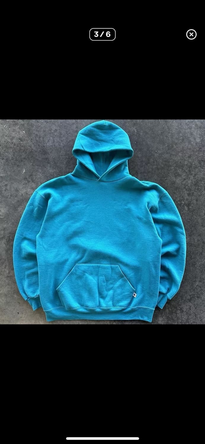 vtg 90s 러셀 후드 스카이블루 팝니다 상품이미지4
