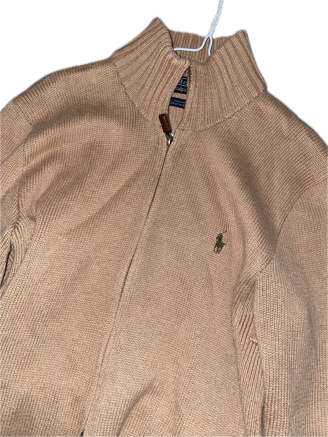 폴로 투웨이 베이지 니트 집업 상품이미지2