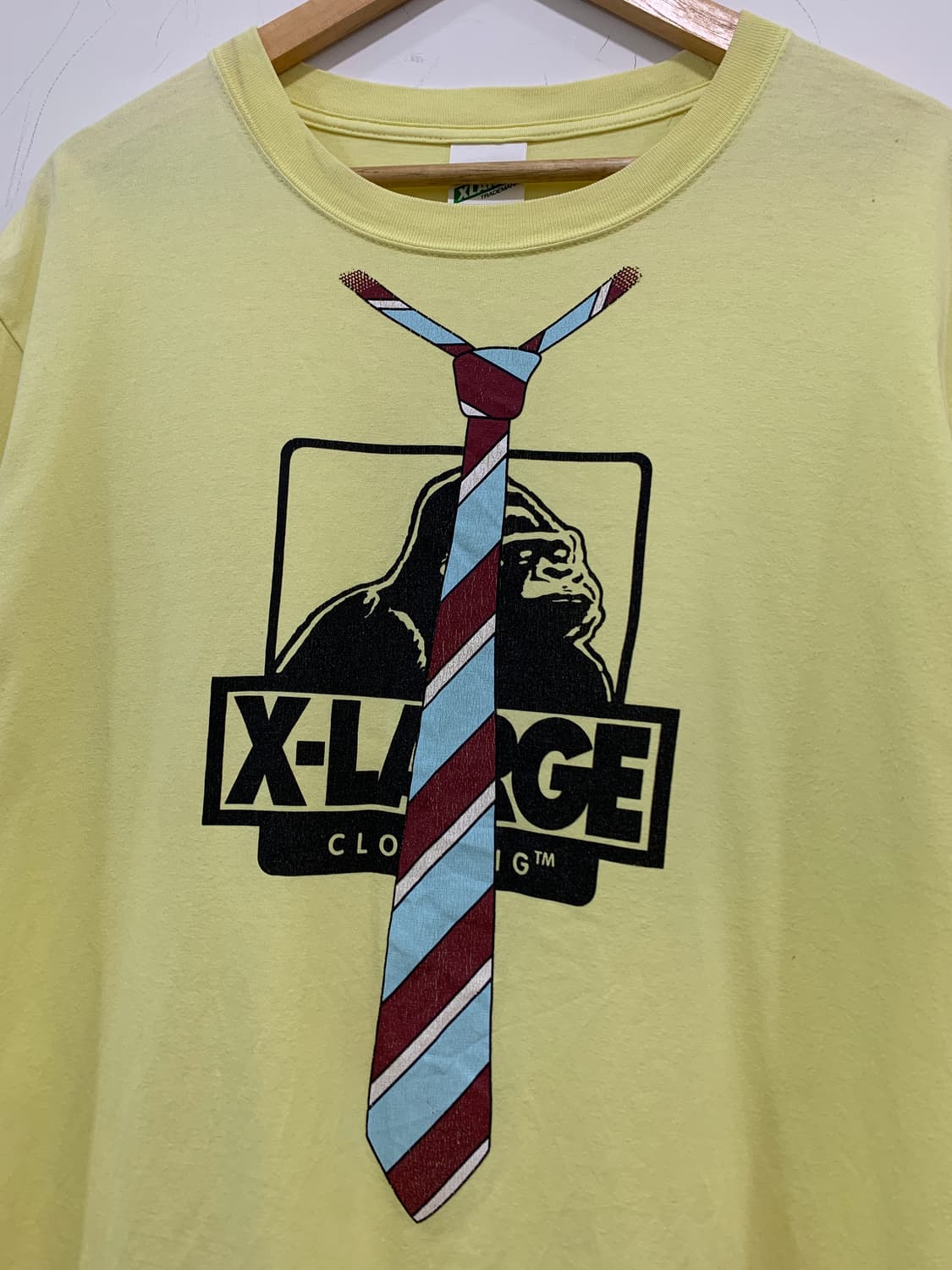 (빈티지)레어 Xlarge 엑스라지 넥타이 고릴라 빅 프린팅 반팔티셔츠 상품이미지5