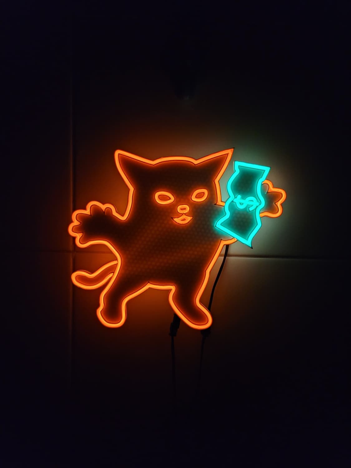 고양이 달러 네온사인 led 램프 무드등 조명 상품이미지2