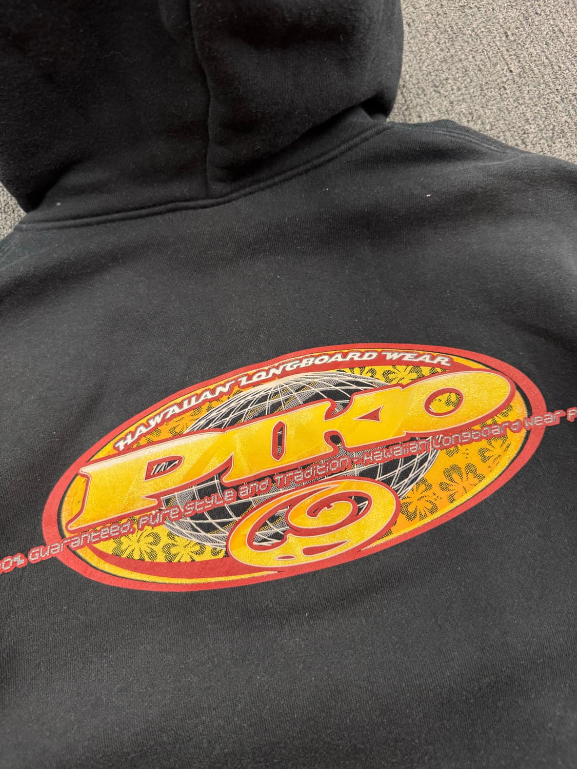 M)PIKO 빈티지 플리스 백프린팅 블랙 후드집업 상품이미지5