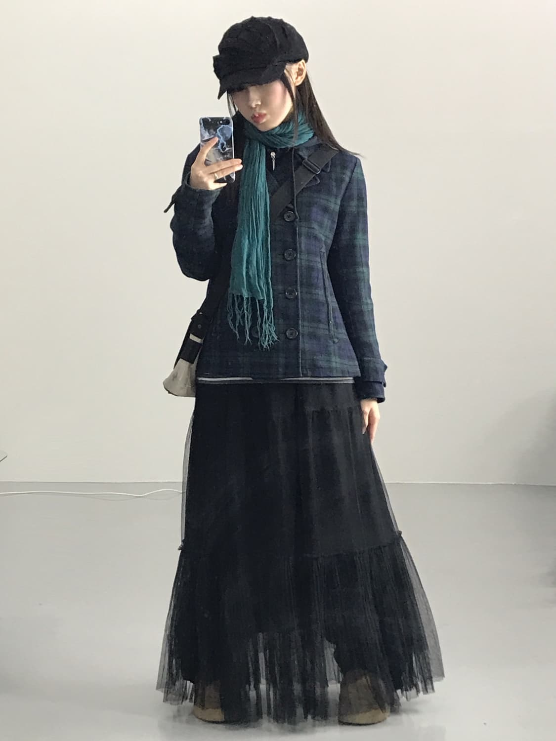 Jpn Wool Check Double-Breasted Coat 상품이미지1