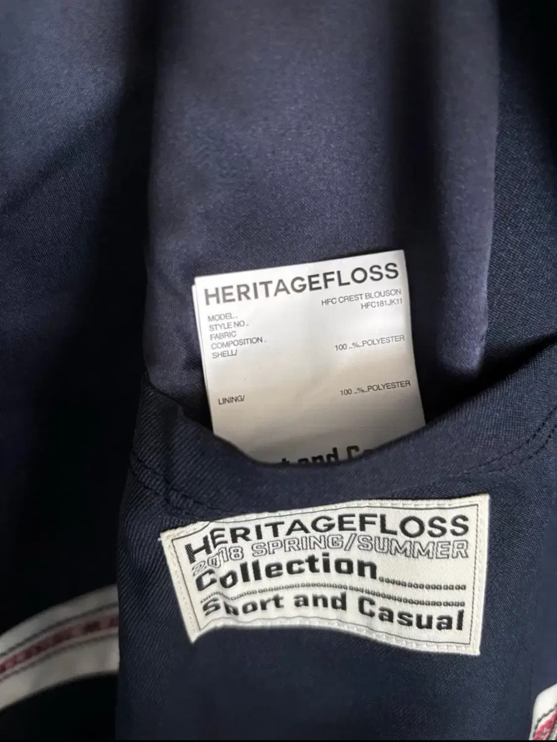 (L) 헤리티지플로스 18SS HFC 크레스트 블루종 네이비 상품이미지4
