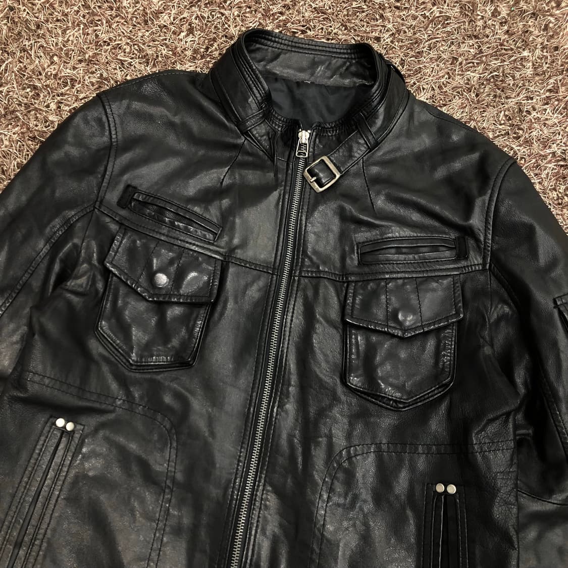 빈티지 양가죽 바이커 레더 가죽 라이더 자켓 상품이미지2