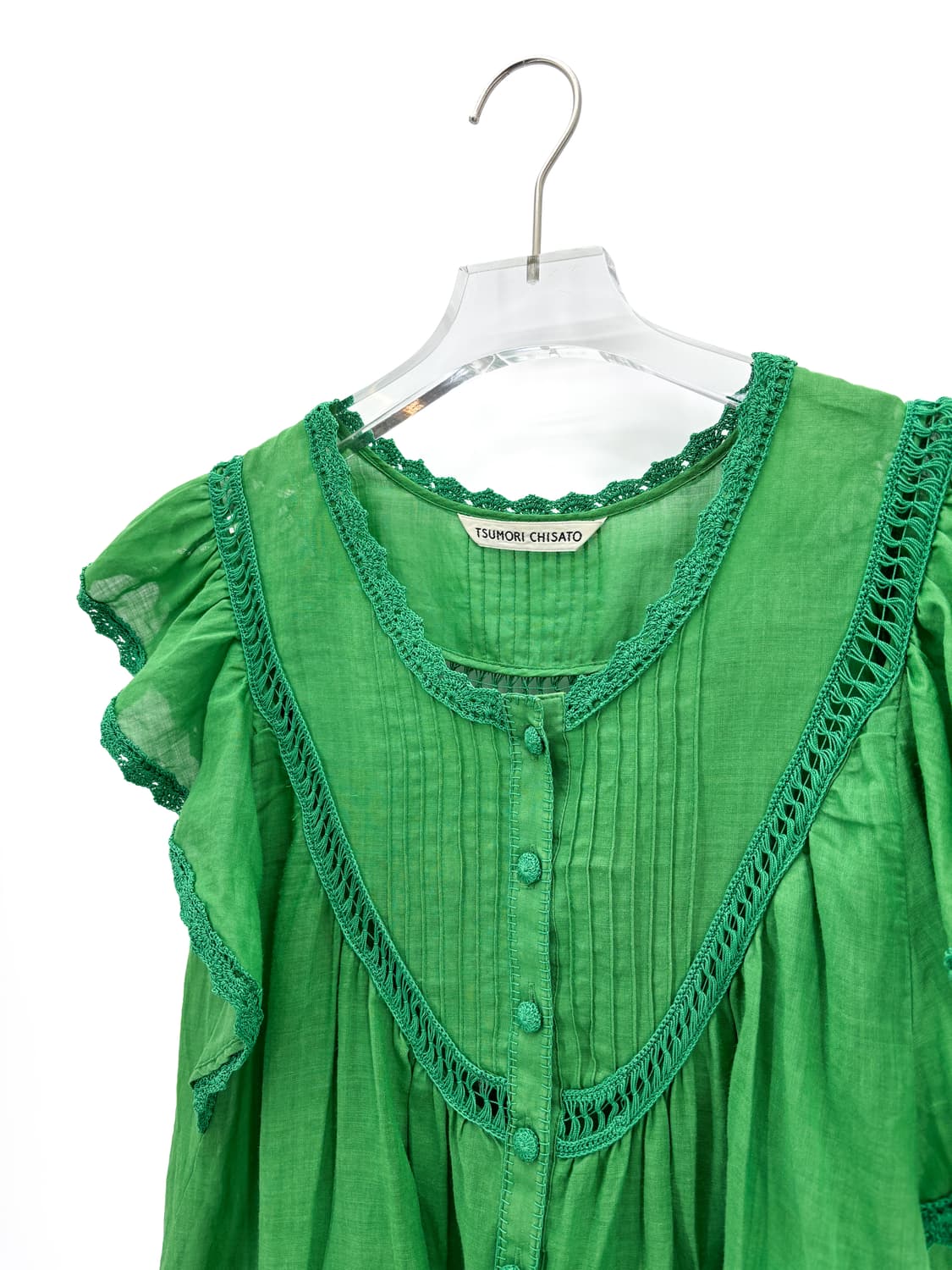 츠모리 치사토 레이스 린넨 반팔 블라우스 상품이미지5