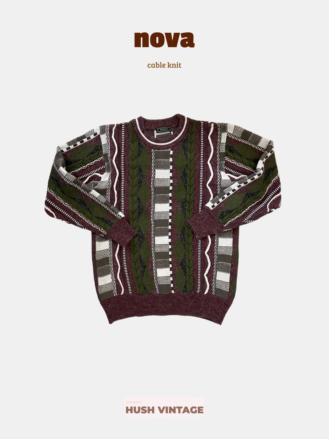 nova 빈티지 케이블 니트 쿠지맛 상품이미지1