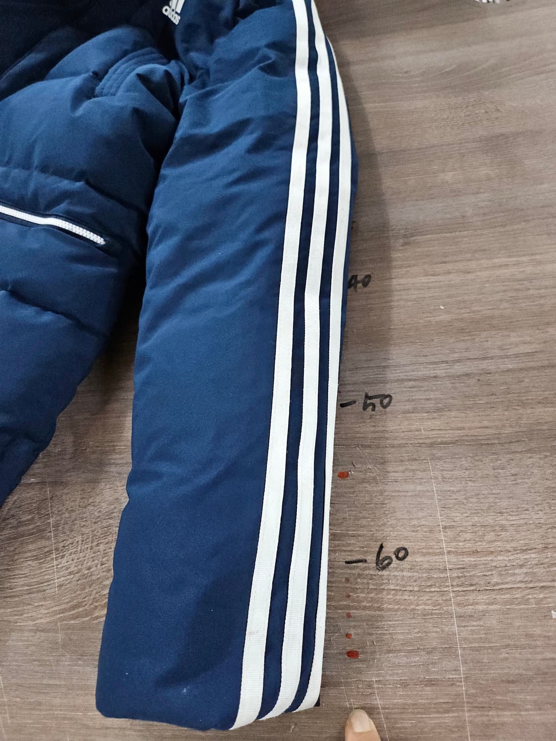 아디다스 삼선 롱패딩 네이비 덕다운 키즈150 . 여성 55 상품이미지8