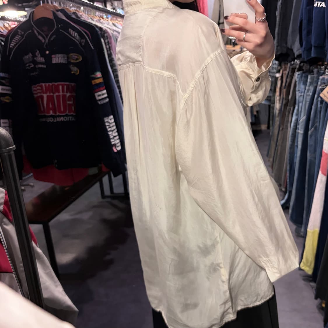 [IM] 실크 긴팔셔츠 아이보리 상품이미지5