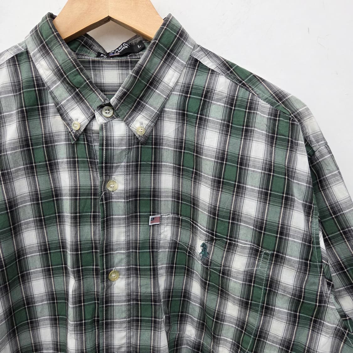 폴로 랄프로렌 체크 반팔 셔츠 남L 상품이미지3