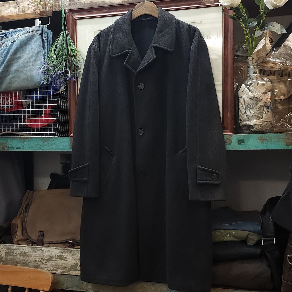 90s 트루사르디 울코트 발마칸 코트 챠콜 그레이 48 상품이미지1