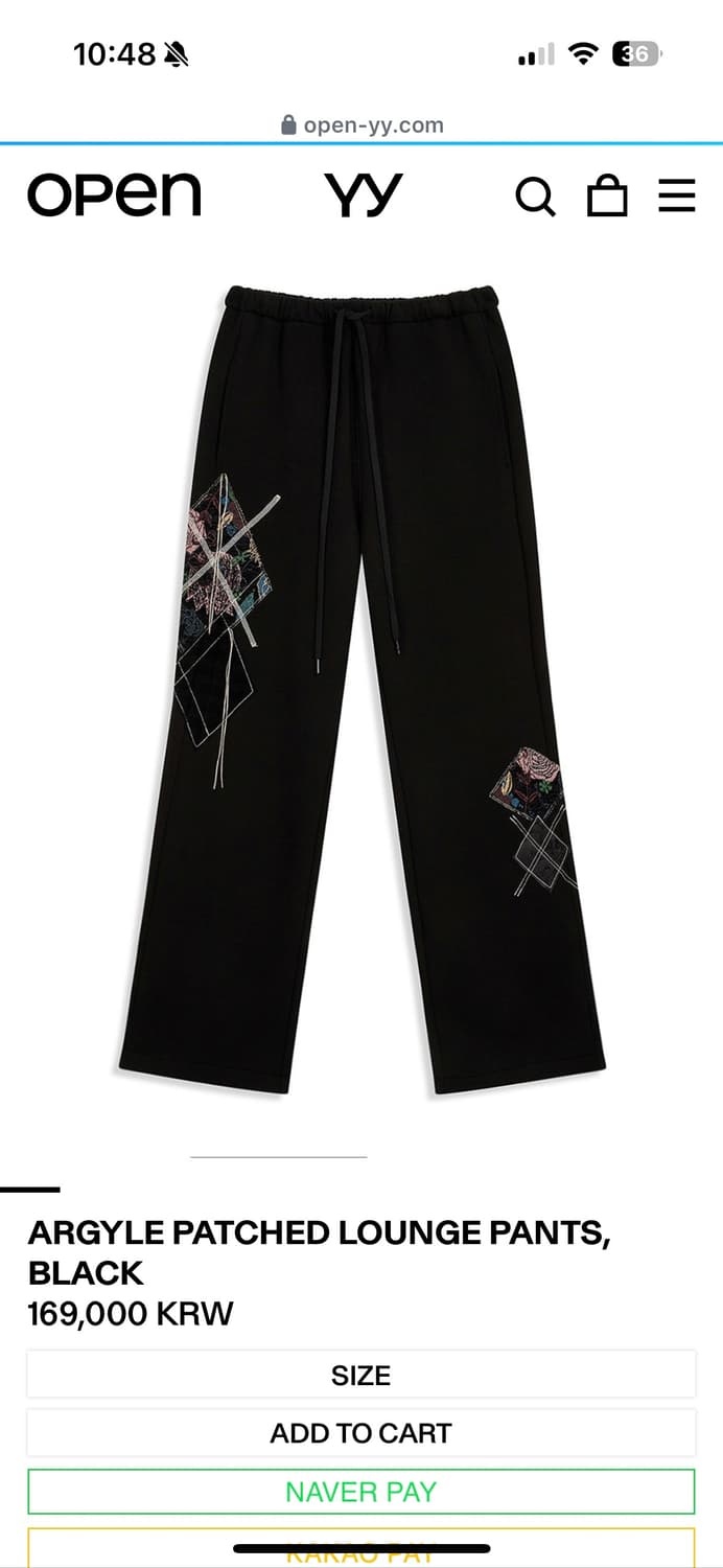 Open yy 오픈와이와이 아가일 패치 팬츠 m 상품이미지1