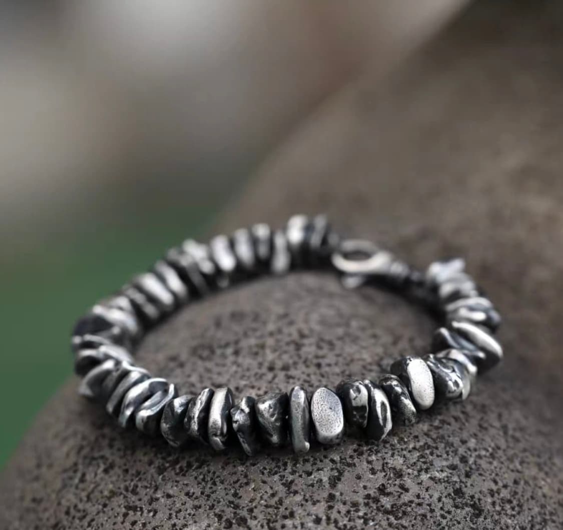 Oceanora S999 순은 남성 브로큰 실버 팔찌 상품이미지1