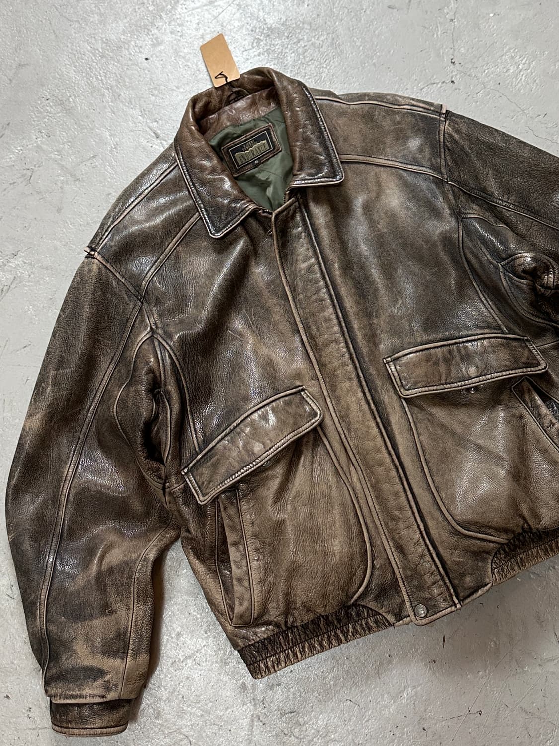 90's 빈티지 레더 봄버 자켓 빈티지 레더 자켓 상품이미지5