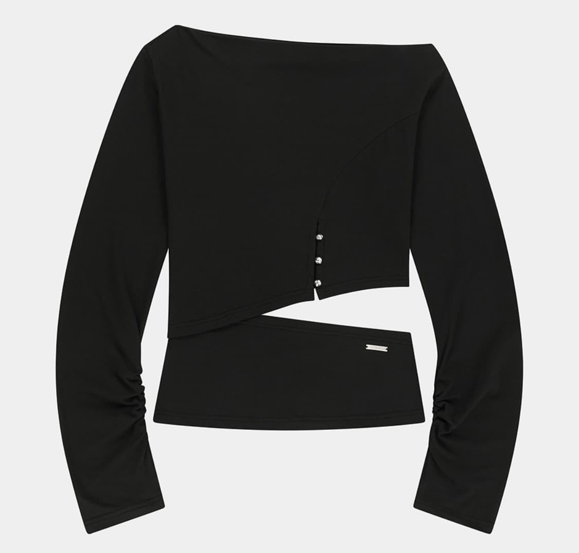 에트오소메-Cut-Out Open Long Sleeve (Black) 상품이미지3