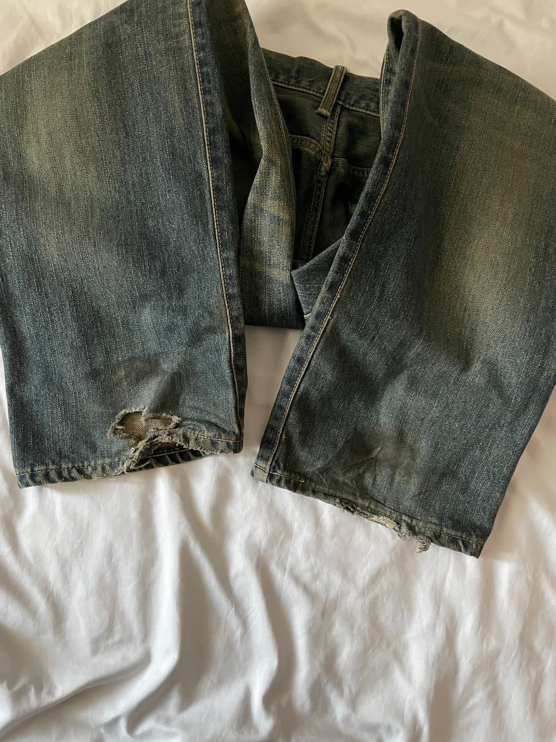 빈티지 y2k 에드윈 워싱 데님 와이드팬츠 상품이미지5