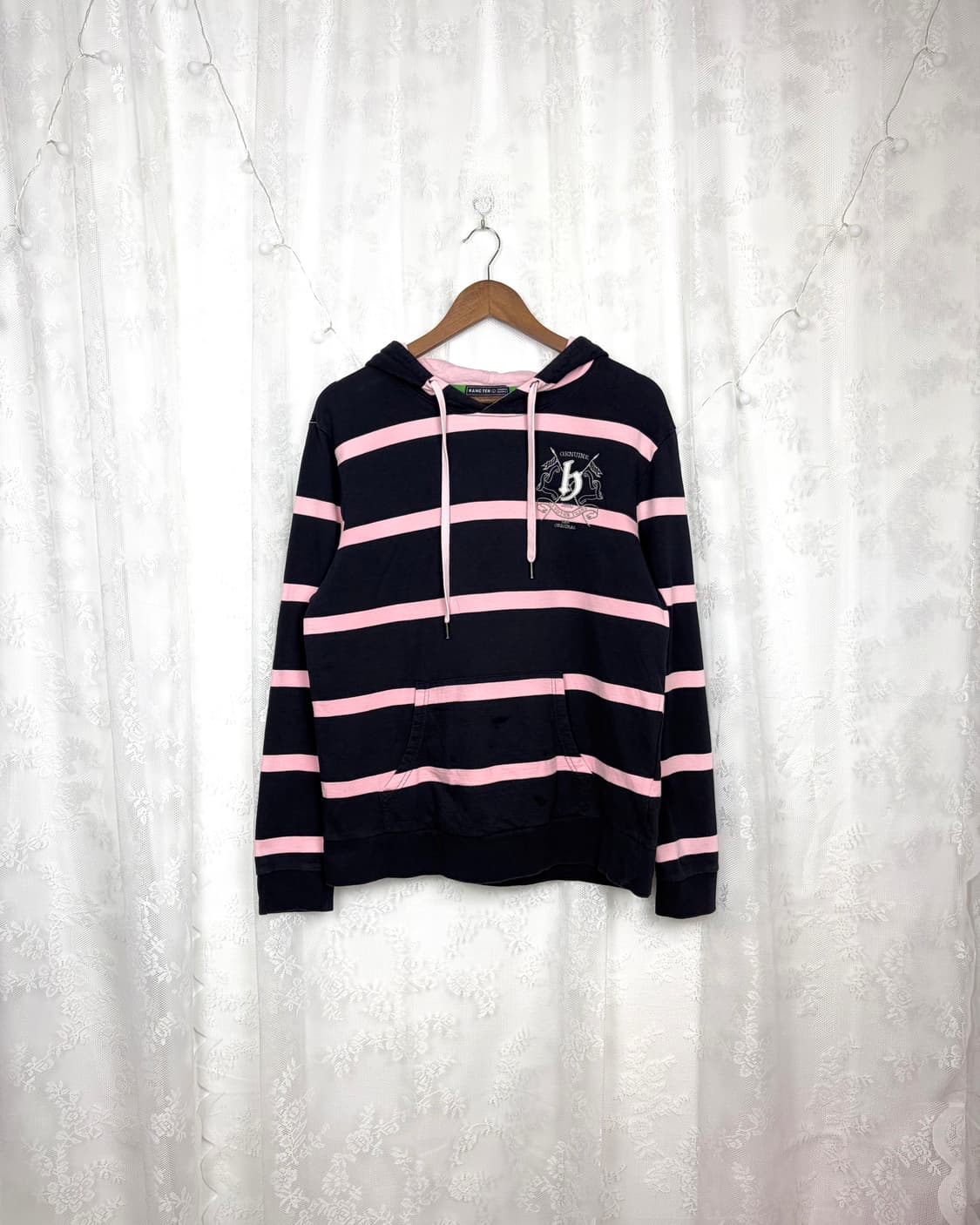 HANG TEN Navy Pink Stripe Hoodie 상품이미지1