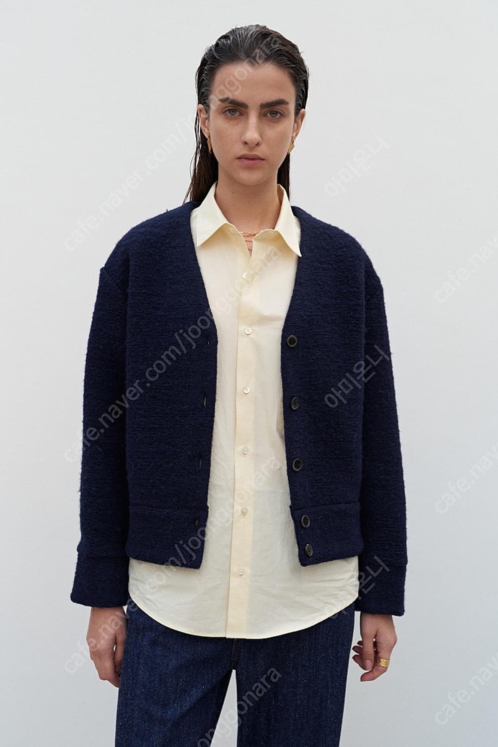 1 라벨아카이브 플러피 네이비 가디건 상품이미지2