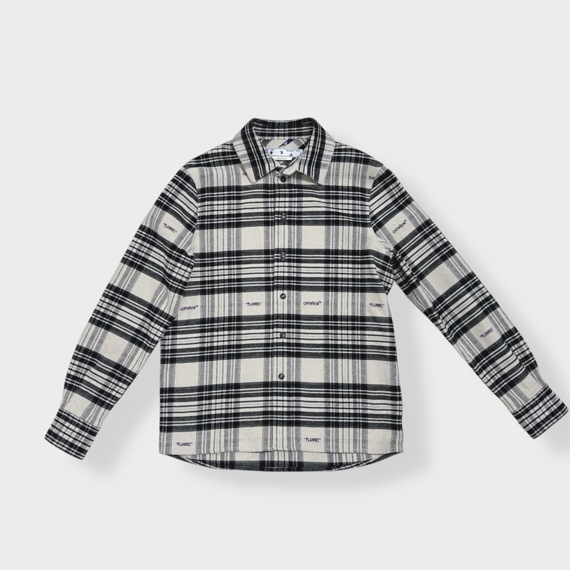 XS) 오프화이트 플란넬 플레이드 체크 셔츠 상품이미지4