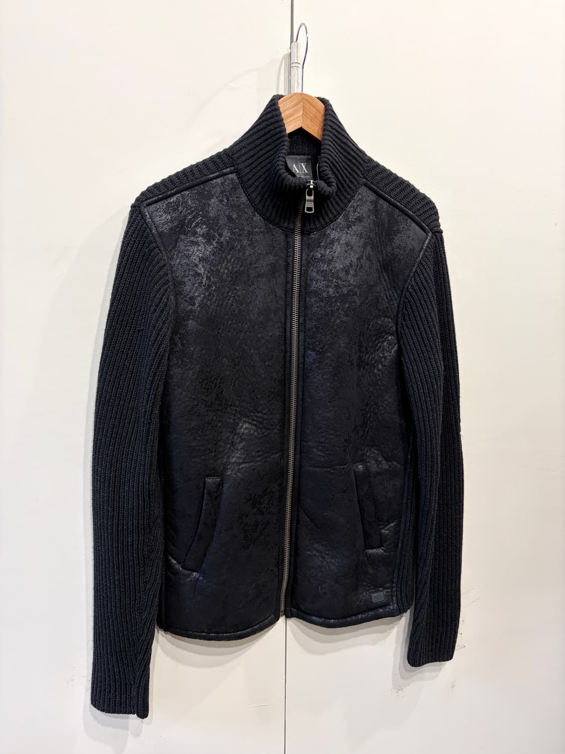 아르마니 익스체인지 니트 스웨이드 집업 자켓 상품이미지2