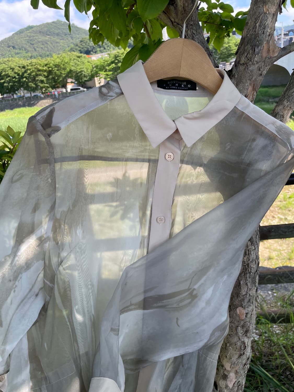 준코 코시노 boutique 시어 오간자 롱 드레스 상품이미지8