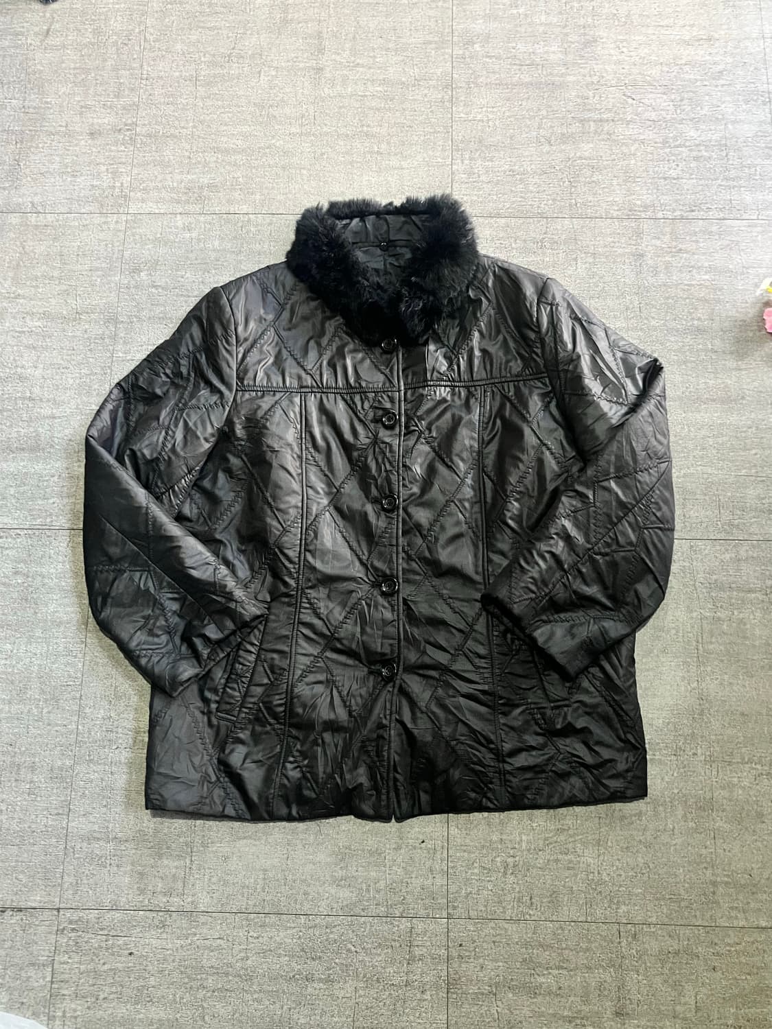 일본빈티지 Creamyz 보헤미안펑크 울프죠 레더퍼패딩 상품이미지1