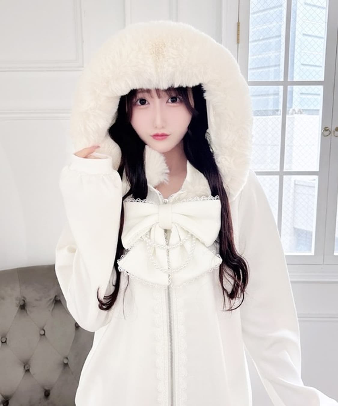 ma*rs 마즈 퍼 후드집업 양산형 양지뢰 스나계 걸리 일브 상품이미지3