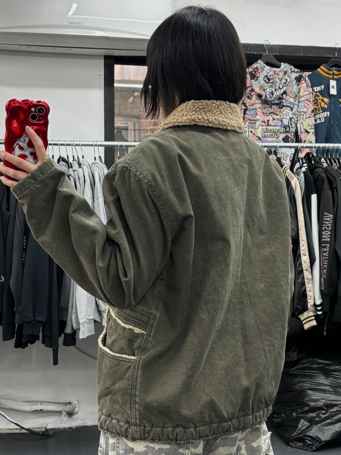 VTG 카키 쉐르파 자켓 상품이미지5